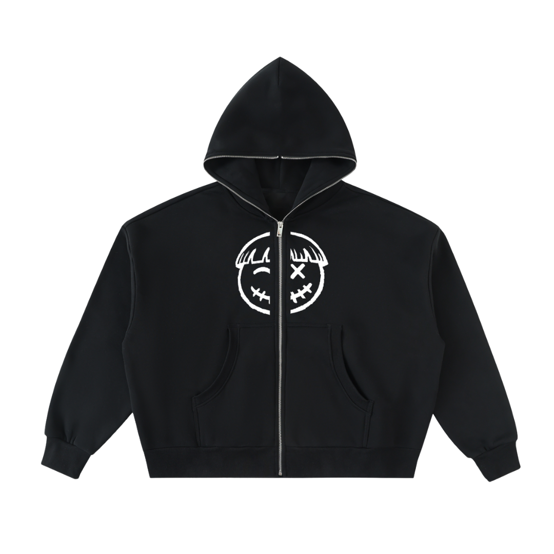 Face Split Full-Zip Hoodie