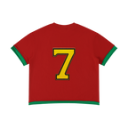 Oversized vintage football jersey Portugal red and green with number 7 Back
