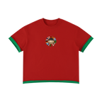 Oversized vintage football jersey Portugal red and green with number 7 Front