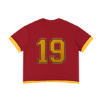Oversized vintage football jersey Spain red and yellow with number 19 Back