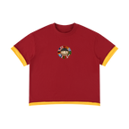 Oversized vintage football jersey Spain red and yellow with number 19 Front