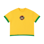 Oversized vintage football jersey in Brazil green and gold with number 10 Front