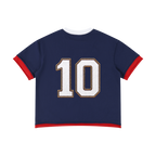 Oversized vintage football jersey in France navy blue and white with number 10 Back