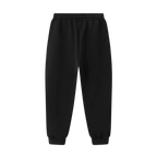 Black graphic joggers — back, plain back