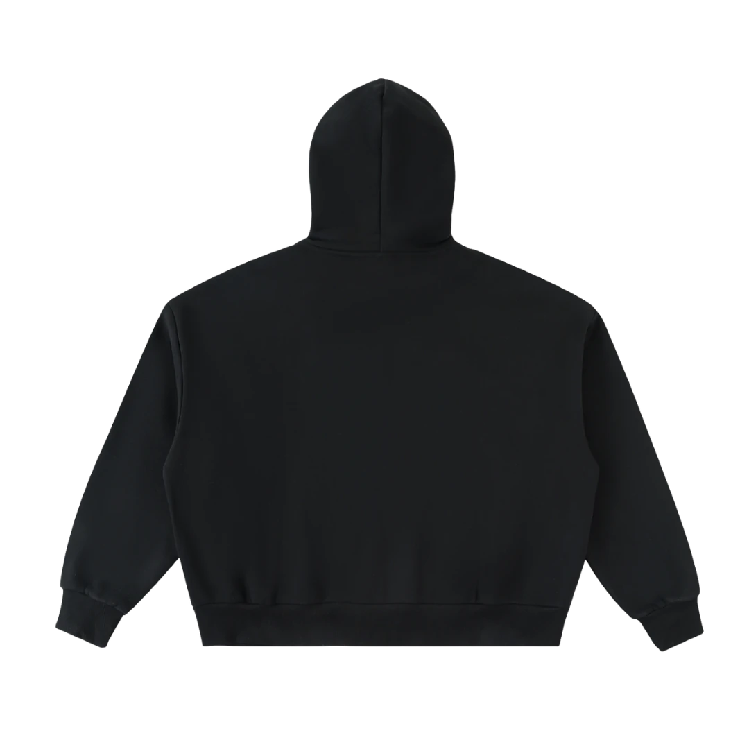 Face split zip hoodie — back, plain back