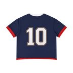 France retro soccer jersey tee — back, number 10 printed centered on the back