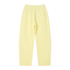 Lemon yellow wide-leg sweatpants — back, plain back