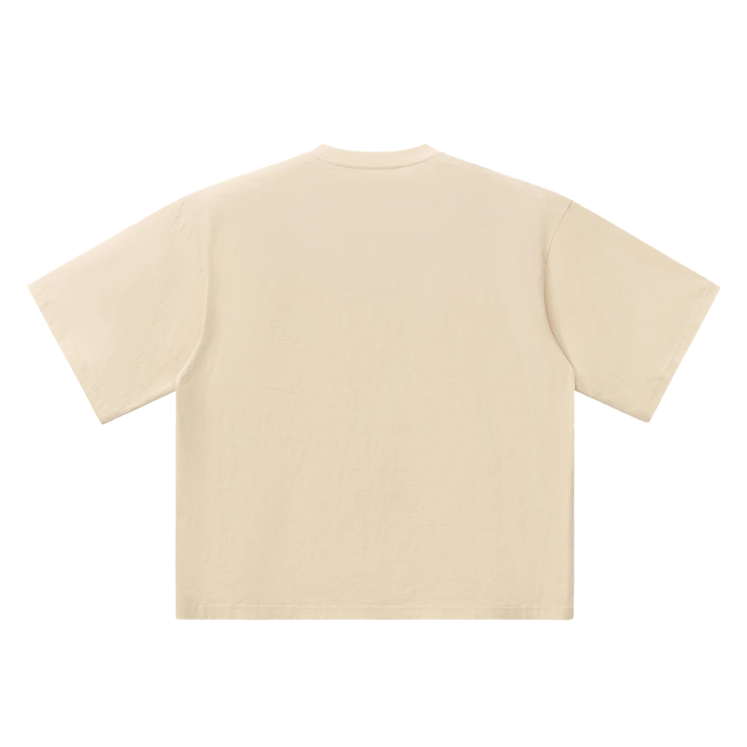 Oversized washed cotton tee — back, brand's tonal "20??" print