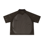 Striped mesh soccer jersey — back, plain mesh back